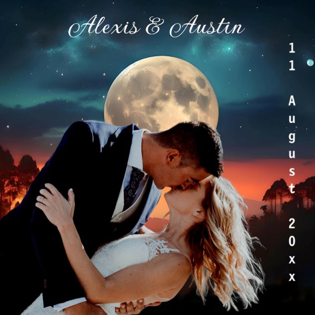 Liebe unter Vollmond-Hochzeitstag Wandteppich (Von Creator hochgeladen)