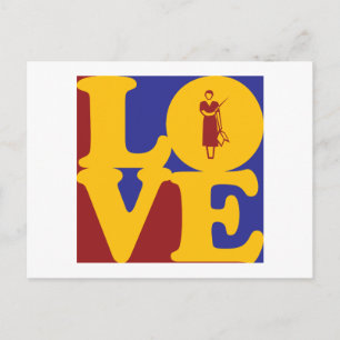 Liebe unterrichten postkarte