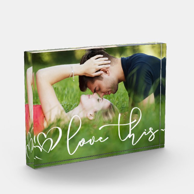 Liebe | Urban Lässig Hand Letted Script Fotoblock (Links)