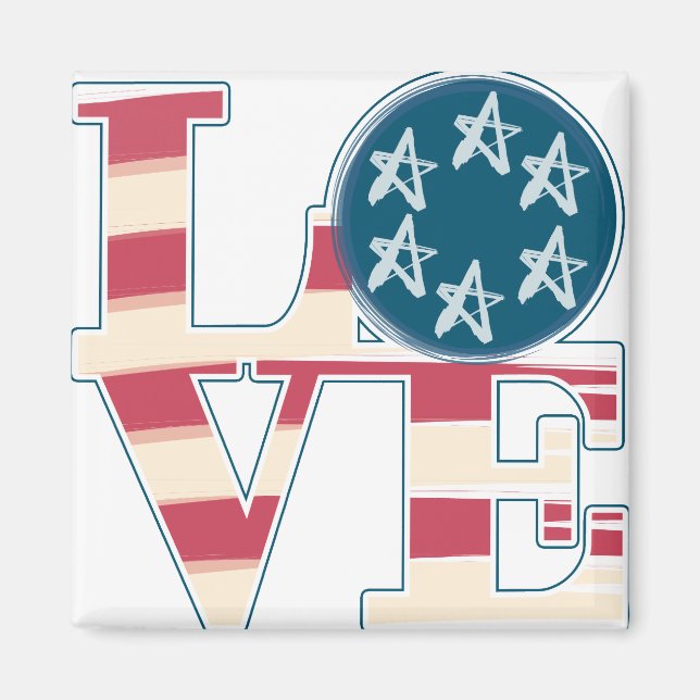 LIEBE US Flagge Magnet (Vorne)