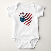 Liebe USA America Baby Jersey Bodysuit