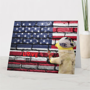 Liebe USA Graffiti wall art. Karte