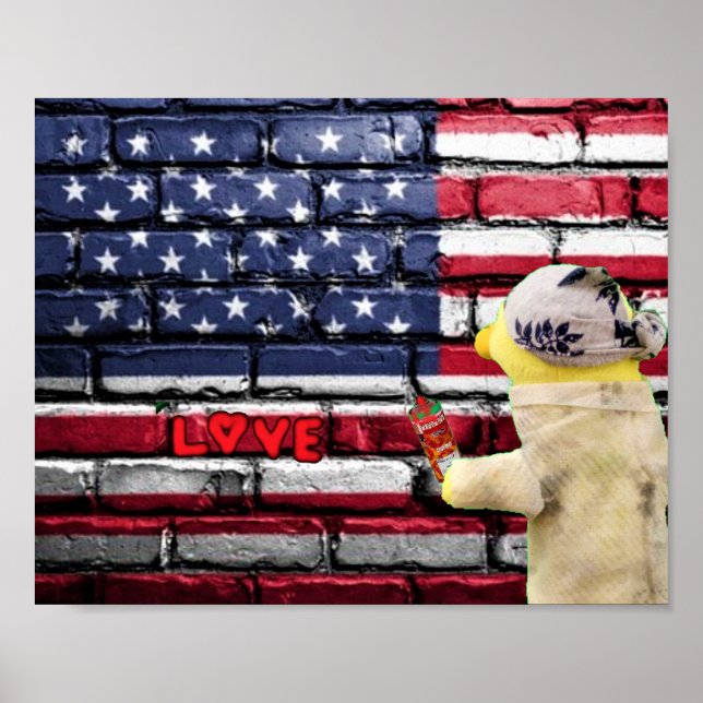 Liebe USA Graffiti wall Art. Poster (Vorne)