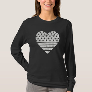 Liebe USA Herz Form amerikanische Flagge Niedlich T-Shirt