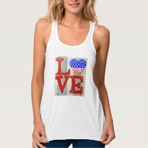 Liebe USA-Herzbehälterspitze Tank Top
