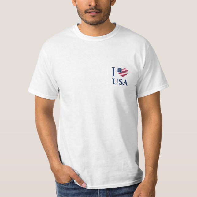 Liebe USA - Patriotisches Heartbeat-T-Shirt T-Shirt (Vorderseite)