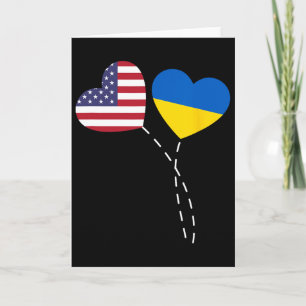 Liebe Usa Ukraine-Flagge Herz Ukrainische Amerikan Karte