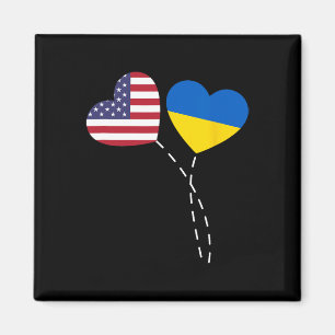 Liebe Usa Ukraine-Flagge Herz Ukrainische Amerikan Magnet