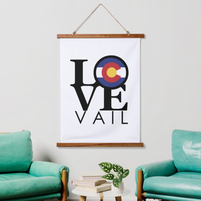 LIEBE Vail Colorado Wandteppich Mit Holzrahmen (Wohnzimmer)