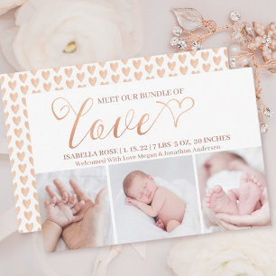 Liebe Valentine 3 Foto Geburt Baby Ankündigung