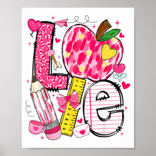 Liebe Valentine Apple Pencil Lehrer Jungen Mädchen Poster