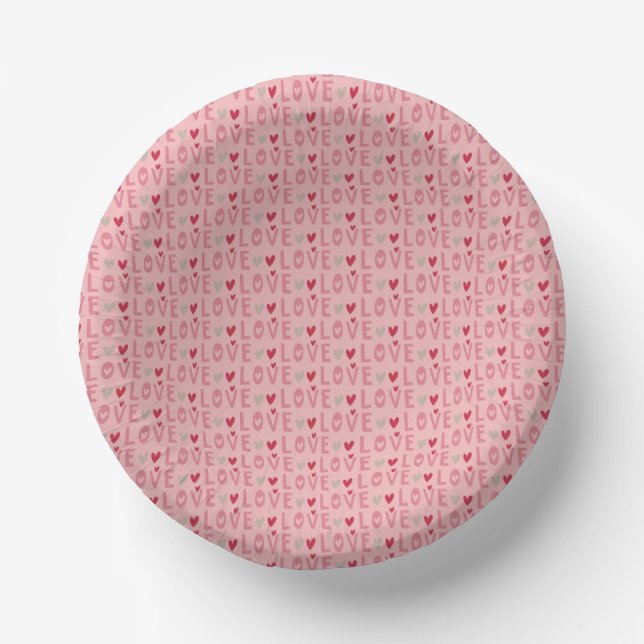 Liebe Valentine Day Hearts Square Pappteller (Vorderseite)