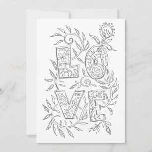 Liebe Valentine Erwachsene Farbkarte Feiertagskarte
