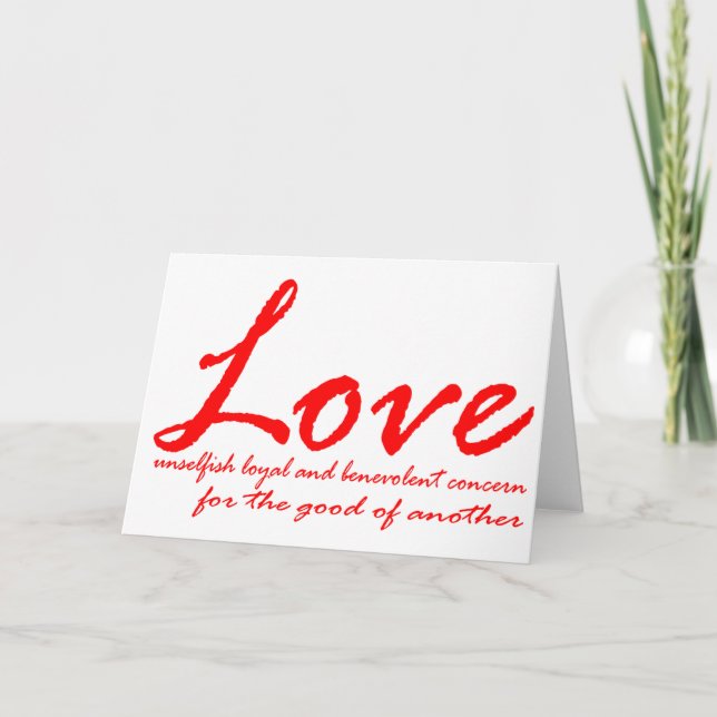 Liebe Valentine Feiertagskarte (Vorderseite)
