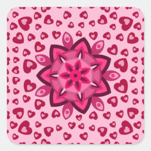 LIEBE VALENTINE, GEBURTSPARTEIENGESCHENKE MIT HEIZ QUADRATISCHER AUFKLEBER