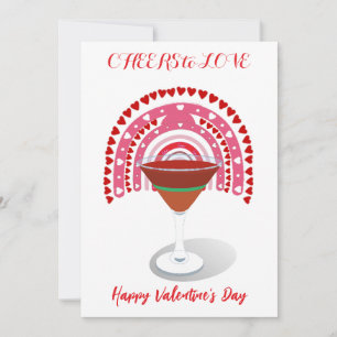 Liebe Valentine Hearts Cocktail Regenbogen Feiertagskarte
