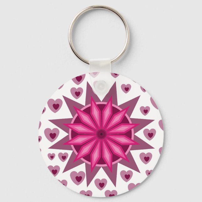 LIEBE VALENTINE PARTY MIT HERZ BLUME GIFT TASTE SCHLÜSSELANHÄNGER (Vorderseite)