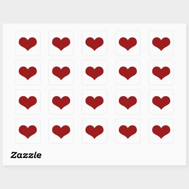 Liebe Valentine Quadratischer Aufkleber (Blatt)