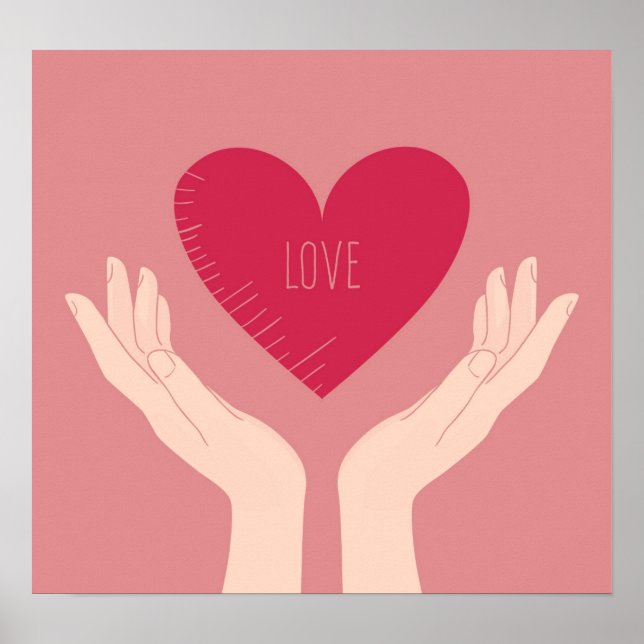 Liebe Valentine Rosa Poster (Vorne)