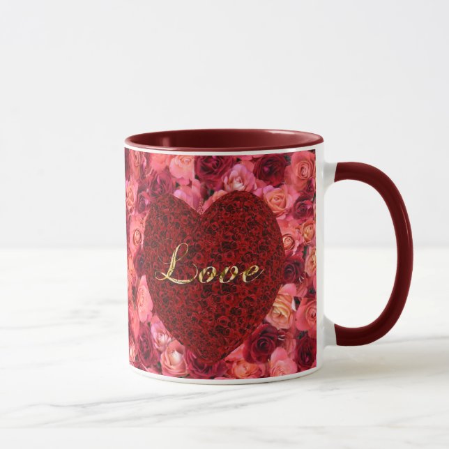 Liebe/Valentine Tasse mit Rose. (Rechts)