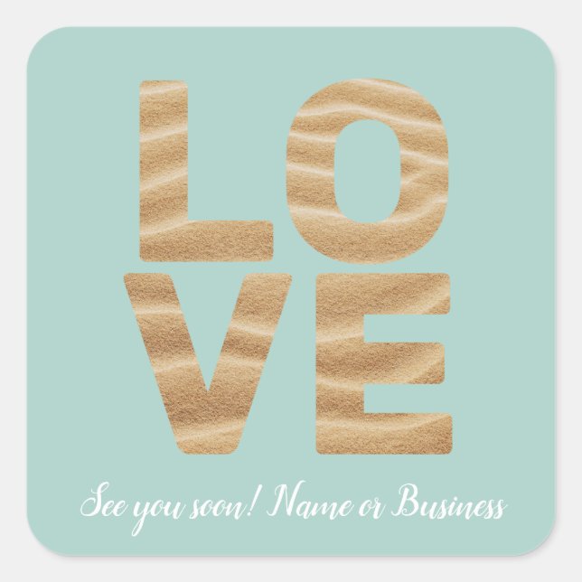 LIEBE Valentine Theme Anpassbare Foto Muster Quadratischer Aufkleber (Vorderseite)