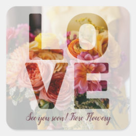 LIEBE Valentine Theme Sheer Overlay Foto Quadratischer Aufkleber