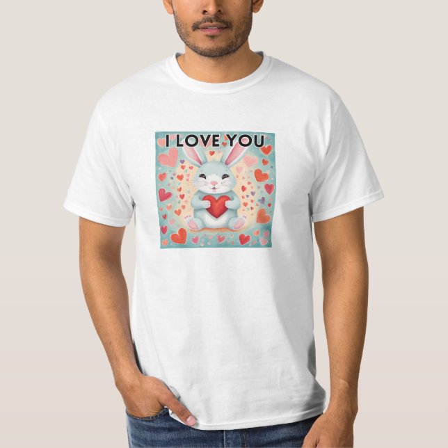 Liebe Valentines Bunny T-Shirt (Vorderseite)