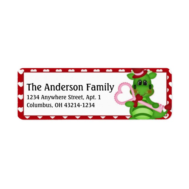 Liebe Valentine's Day Address Labels d1 (Vorne)