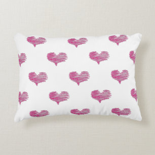 Liebe Valentine's Day Hot Pink Heart Sketch Dekokissen