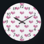 Liebe Valentine's Day Hot Pink Heart Sketch Große Wanduhr<br><div class="desc">Ein ästhetisch gezeichnet Wachskreuzmuster. Minimalistisch und romantisch für den Valentinstag,  als Geschenk an Familie und Freunde,  oder jeder,  der in LIEBE mit Herzen ist. 

Fühlen Sie sich frei,  um weitere personalisieren,  indem Sie Text in welcher Farbe oder Schriftart für eine zusätzliche Touch hinzufügen!</div>