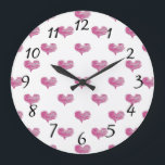 Liebe Valentine's Day Hot Pink Heart Sketch Große Wanduhr<br><div class="desc">Ein ästhetisch gezeichnet Wachskreuzmuster. Minimalistisch und romantisch für den Valentinstag,  als Geschenk an Familie und Freunde,  oder jeder,  der in LIEBE mit Herzen ist. 

Fühlen Sie sich frei,  um weitere personalisieren,  indem Sie Text in welcher Farbe oder Schriftart für eine zusätzliche Touch hinzufügen!</div>