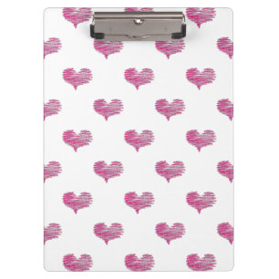 Liebe Valentine's Day Hot Pink Heart Sketch Klemmbrett