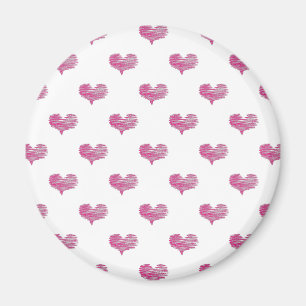 Liebe Valentine's Day Hot Pink Heart Sketch Magnet