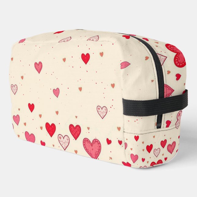 Liebe Valentines Hearts Wedding - Toilettenbeutel Waschbeutel (Linke Seite)