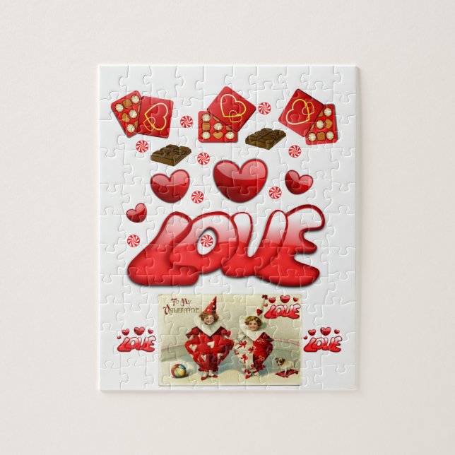 Liebe valentines jigsaw puzzkids (Vertikal)