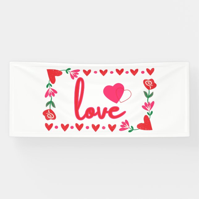 Liebe Valentinstag 2.5x6 Vinyl Banner (Horizontal)
