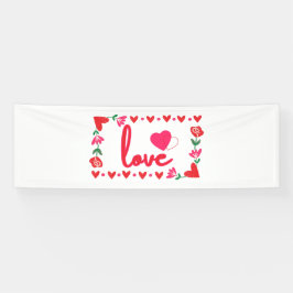 Liebe Valentinstag 2.5x8 Vinyl Banner