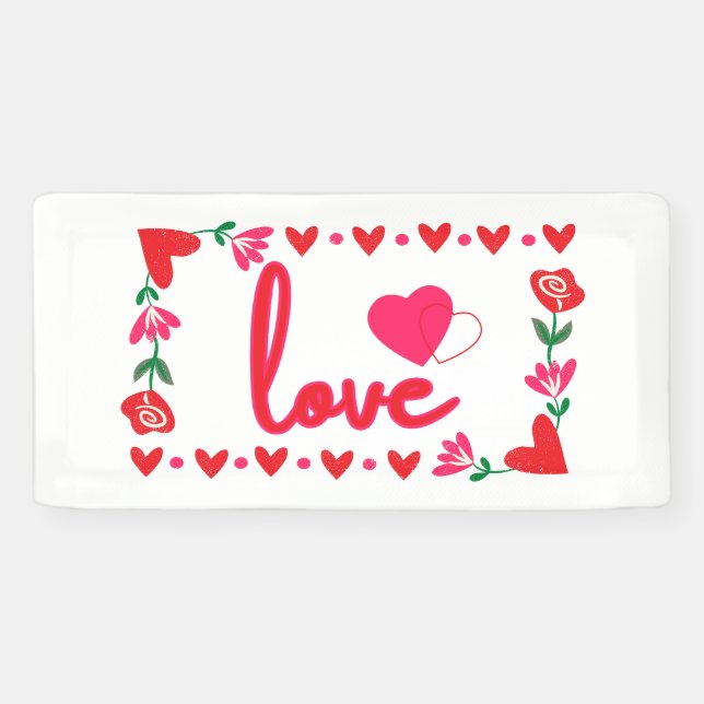 Liebe Valentinstag 2x1 Vinyl Banner (Horizontal)