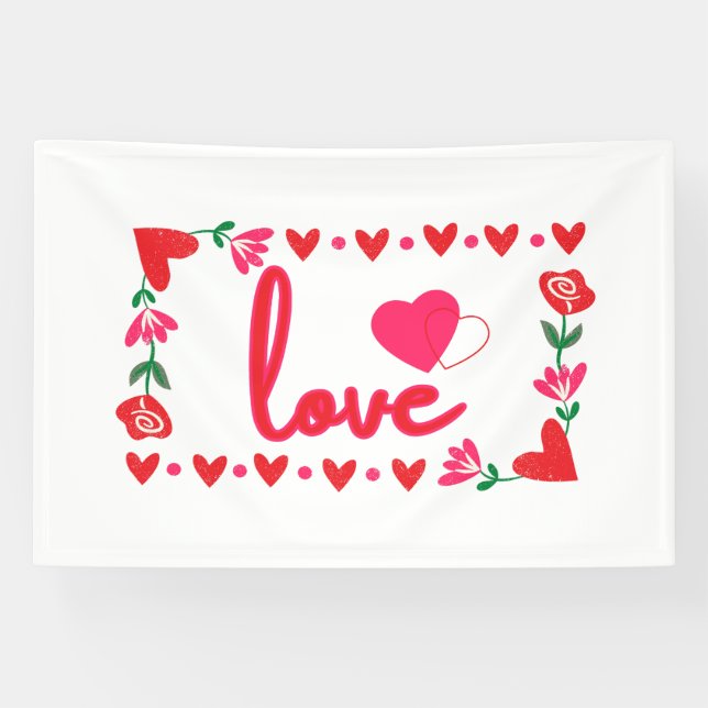 Liebe Valentinstag 4x6 Vinyl Banner (Horizontal)