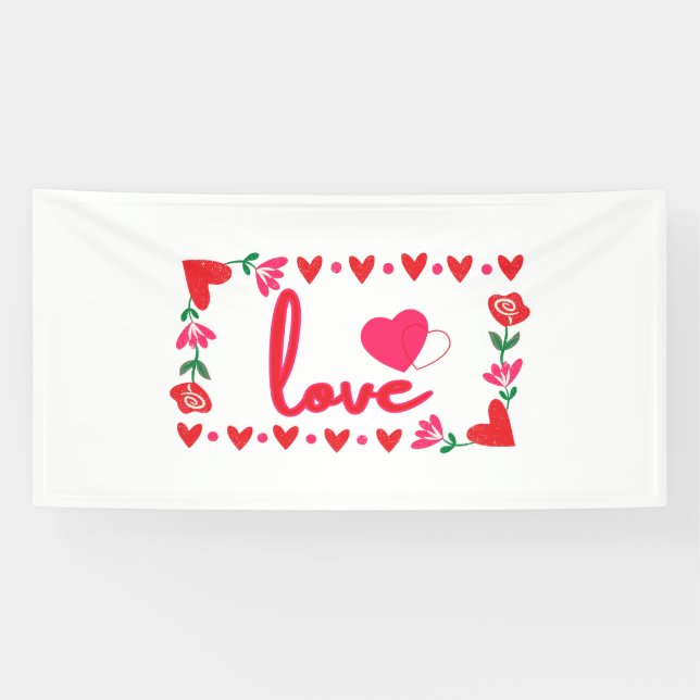 Liebe Valentinstag 4x8 Vinyl Banner (Horizontal)