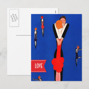 Liebe. Valentinstag Art Deco Design Postkarten