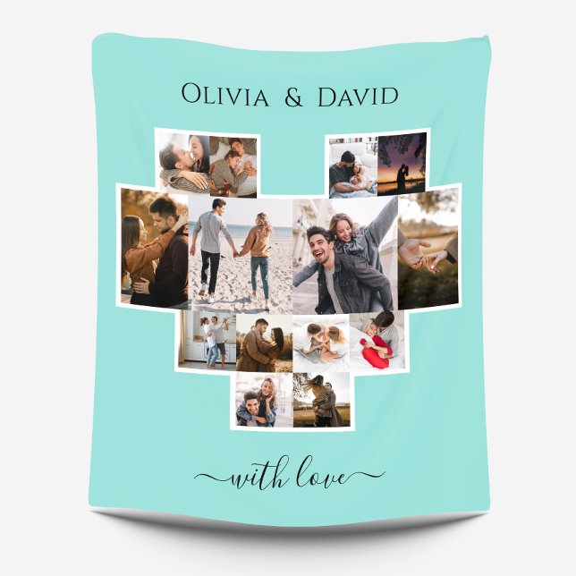 Liebe Valentinstag Foto Collage Fleece Blanket (Von Creator hochgeladen)