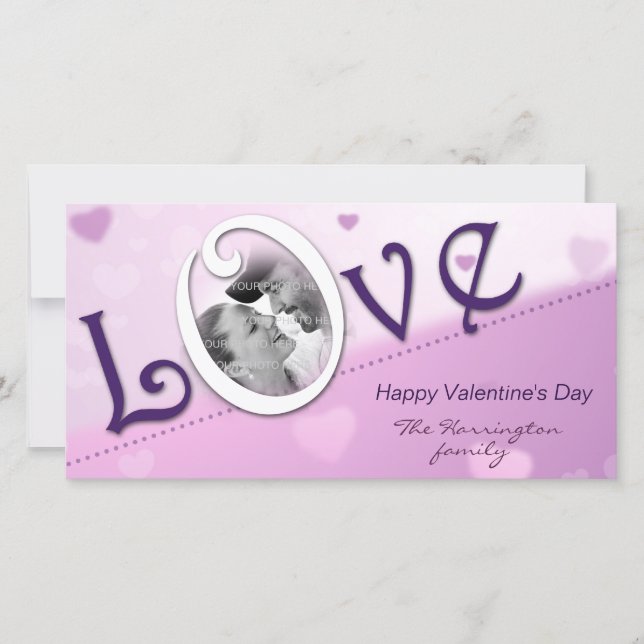 Liebe Valentinstag Fotokarte Feiertagskarte (Vorderseite)