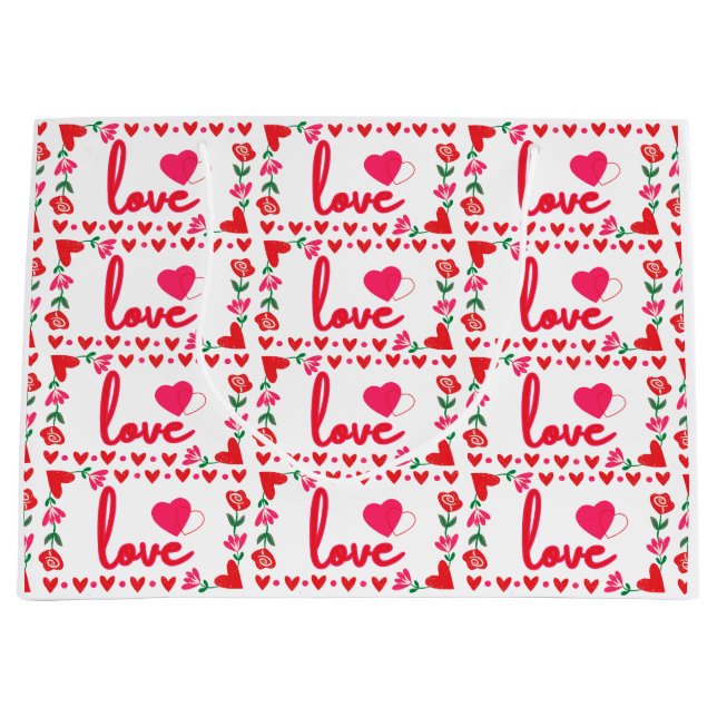 Liebe Valentinstag Große Geschenktasche Geschenktüte (Vorderseite)