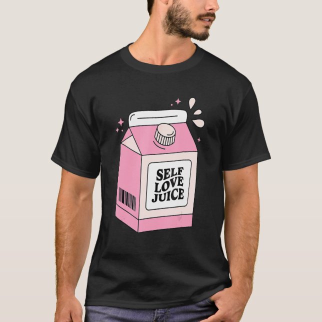 Liebe Valentinstag Juice Retro Rosa Niedlich T-Shirt (Vorderseite)