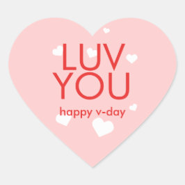 Liebe Valentinstag rotes Herz Herz-Aufkleber