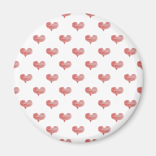 Liebe Valentinstag Rotes Herz Sketch Magnet (Vorne)