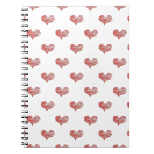 Liebe Valentinstag Rotes Herz Sketch Notizblock