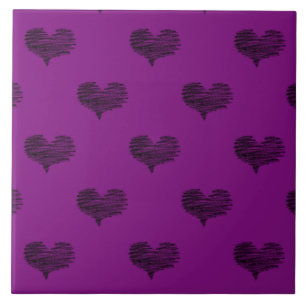 Liebe Valentinstag Schwarzes Herz Sketch Fliese