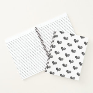 Liebe Valentinstag Schwarzes Herz Sketch Notizbuch